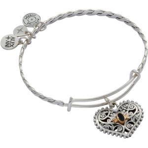 Alex and Ani Antique Heart Charm Bangle