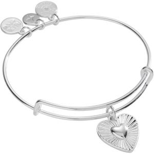 Alex and Ani Heartburst Charm Bangle(Silver)