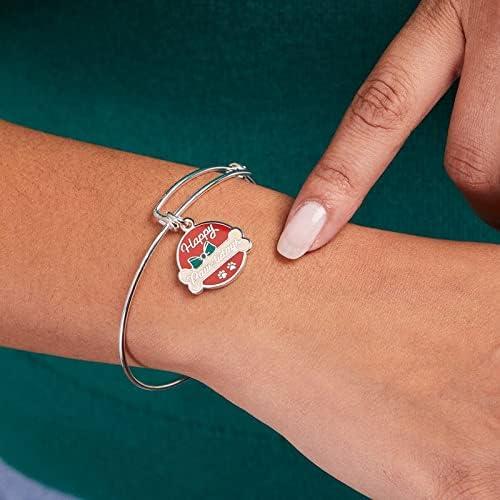 imageAlex and Ani Holiday Expandable Bangle for Women Christmas Charms Shiny Finish 2 to 35 inHappy Pawlidays