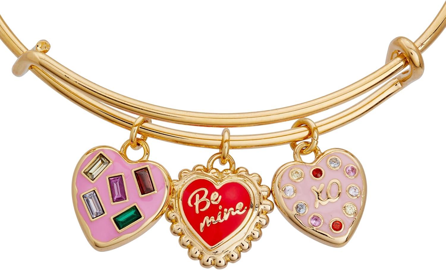 imageAlex and Ani Sweet Shop Be Mine Multi Charm Bangle Bracelet Shiny Gold