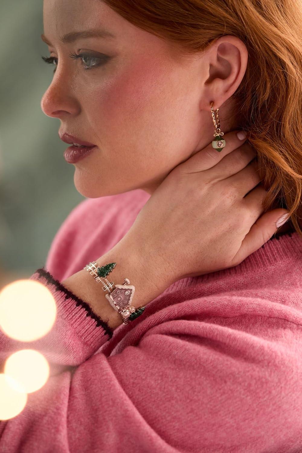 imageAlex and Ani Womens Holiday Bracelets NickelFree Brass Bracelets Trendy Womens Jewelry Gingerbread House Cuff Bracelet Two Tone