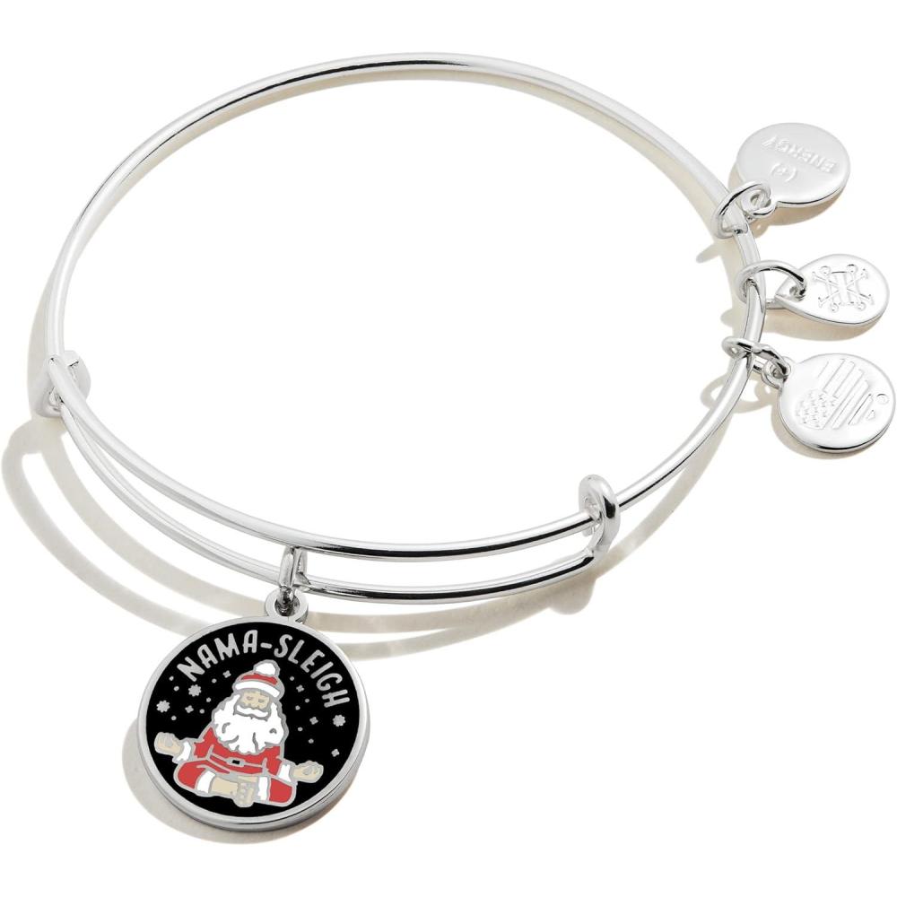 imageAlex and Ani Holiday Expandable Bangle for Women Christmas Charms Shiny Finish 2 to 35 inNamaSleigh