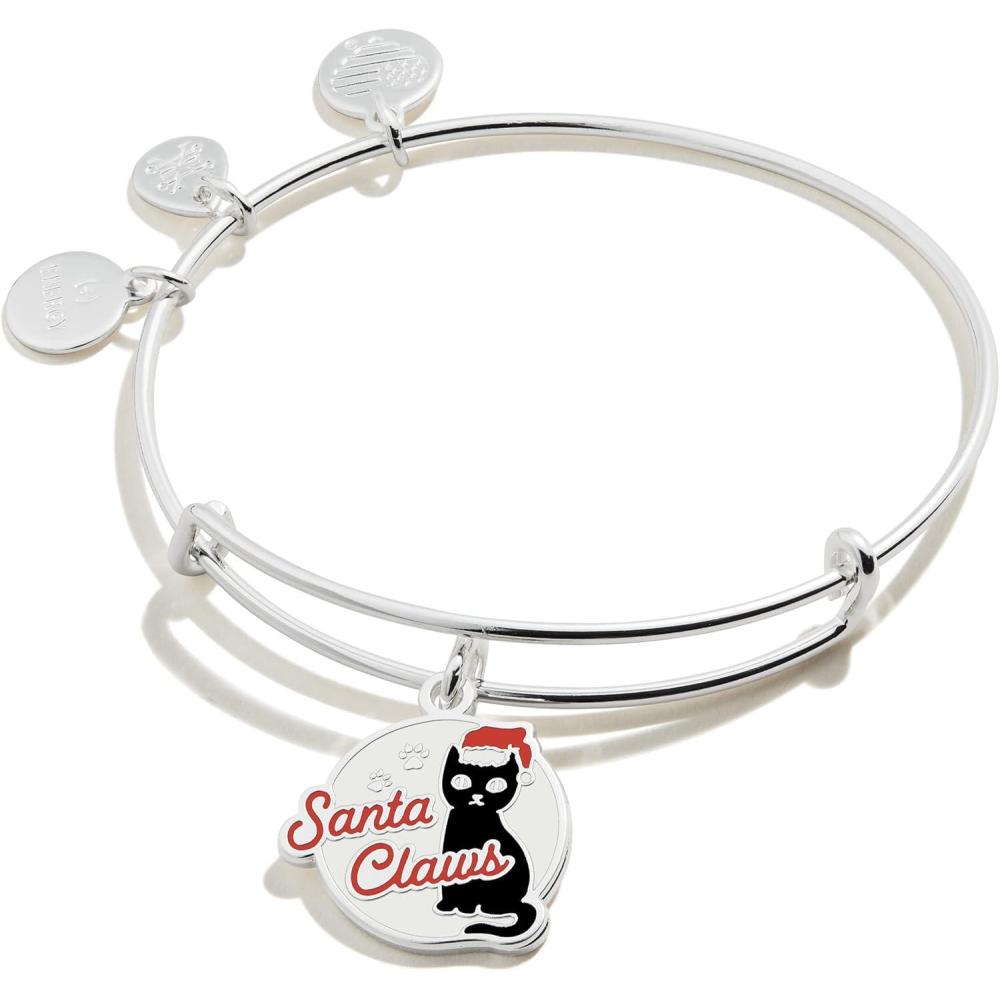 imageAlex and Ani Holiday Expandable Bangle for Women Christmas Charms Shiny Finish 2 to 35 inSanta Claws