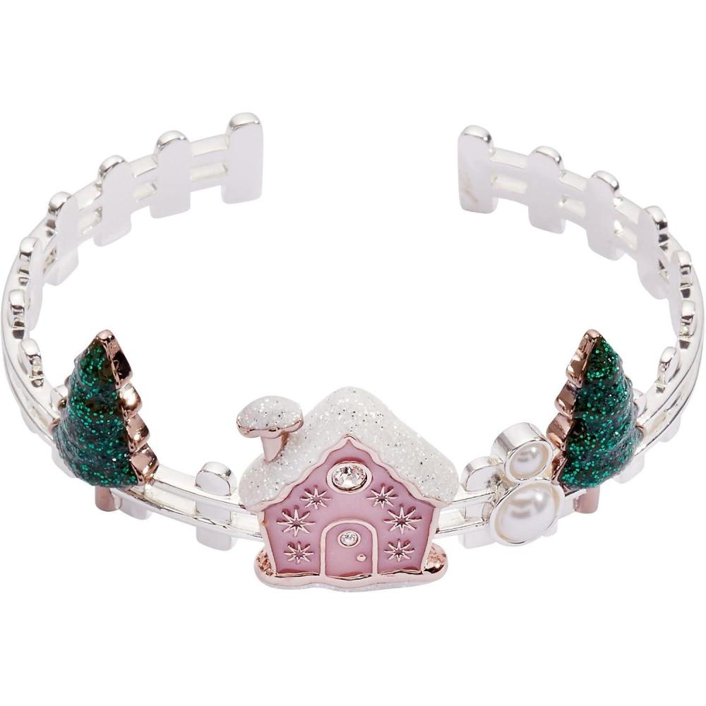 imageAlex and Ani Womens Holiday Bracelets  NickelFree Brass Bracelets Trendy Womens Jewelry Gingerbread House Cuff Bracelet Two Tone