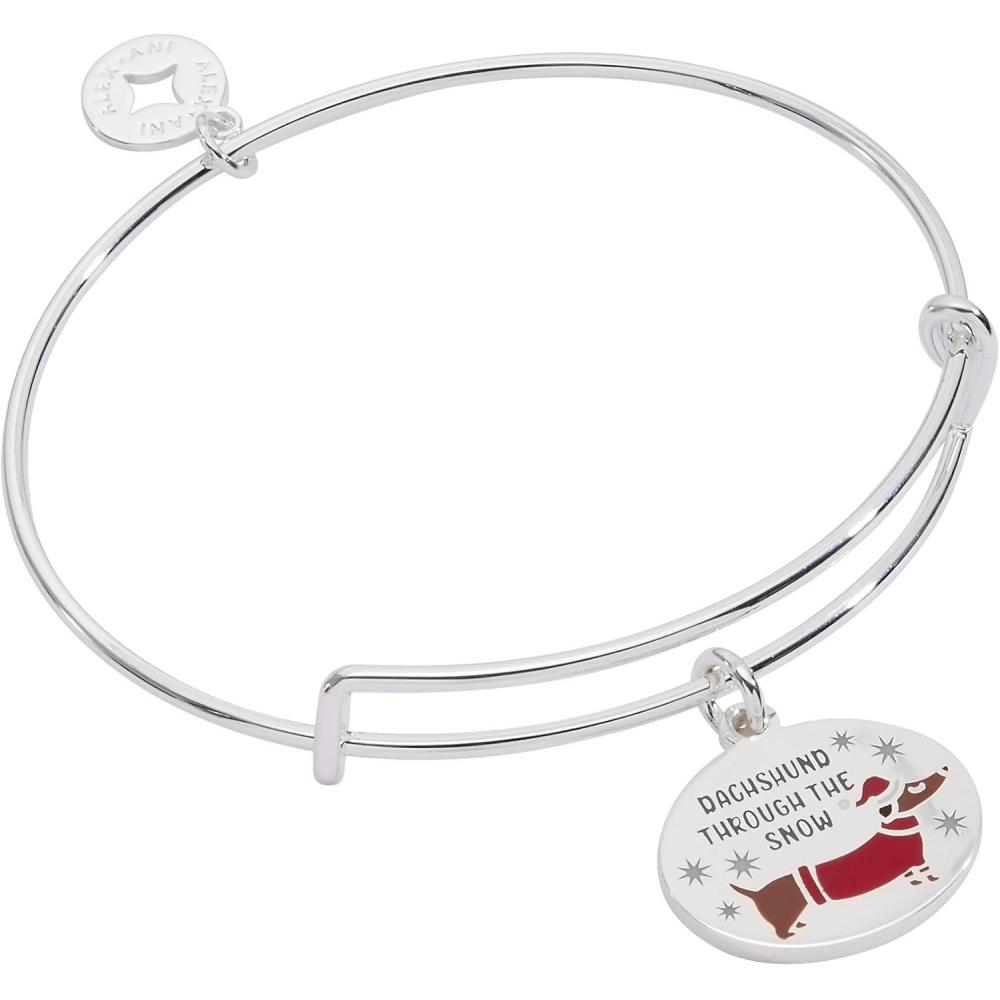 imageAlex and Ani Womens Punny Winter Bracelets Safe Materials Elegant Jewelry Trendy Bracelets for WomenDachsund Through the Snow