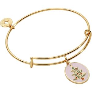Alex and Ani Have A Tree-mendous Christmas Expandable Wire Bracelet, Shiny Gold