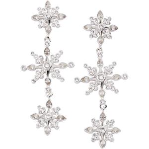 Alex and Ani Holiday Earrings for Women – Crystal Snowflake Linear Earring, Christmas Jewelry (Shiny Silver)