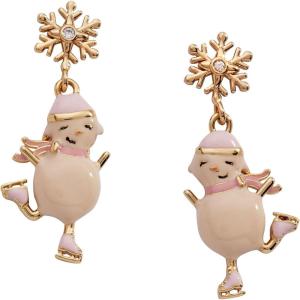 Alex and Ani Holiday Earrings for Women – Nickel-Free, Christmas Jewelry(Winter Wonderland Snowman (Shiny Gold))