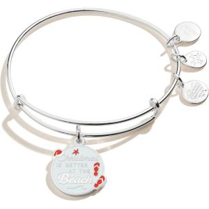 Alex and Ani Holiday Expandable Bangle for Women, Christmas Charms, Shiny Finish, 2 to 3.5 in(Christmas at the Beach)