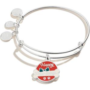 Alex and Ani Holiday Expandable Bangle for Women, Christmas Charms, Shiny Finish, 2 to 3.5 in(Happy Pawlidays)