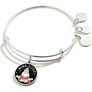 Alex and Ani Holiday Expandable Bangle for Women, Christmas Charms, Shiny Finish, 2 to 3.5 in(Nama-Sleigh)