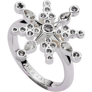 Alex and Ani Holiday Statement Ring for Women – Crystal Snowflake (Shiny Silver)