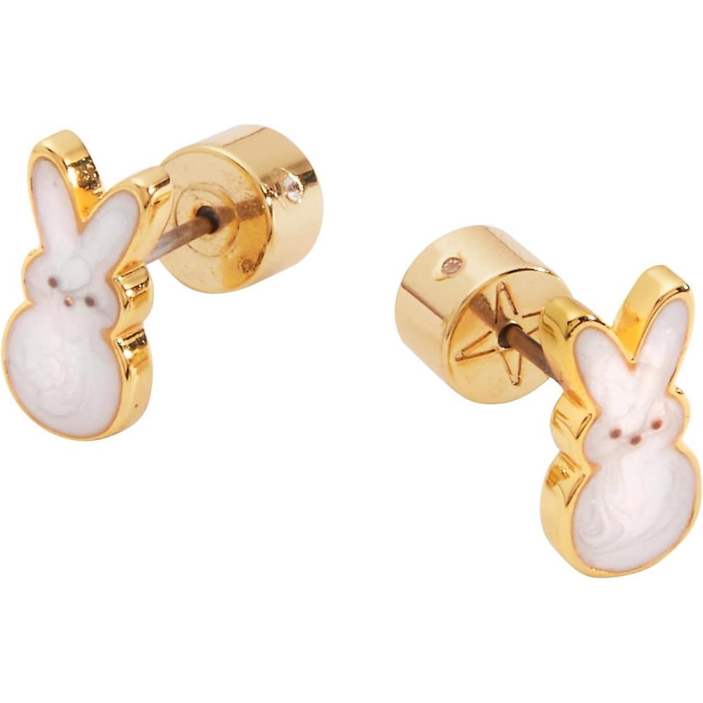 imageAlex and Ani PEEPS White Pearlized Bunny EarringsBrass Shiny Gold