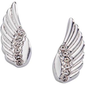 Alex and Ani Faith Wing Stud Earrings, Shiny Silver