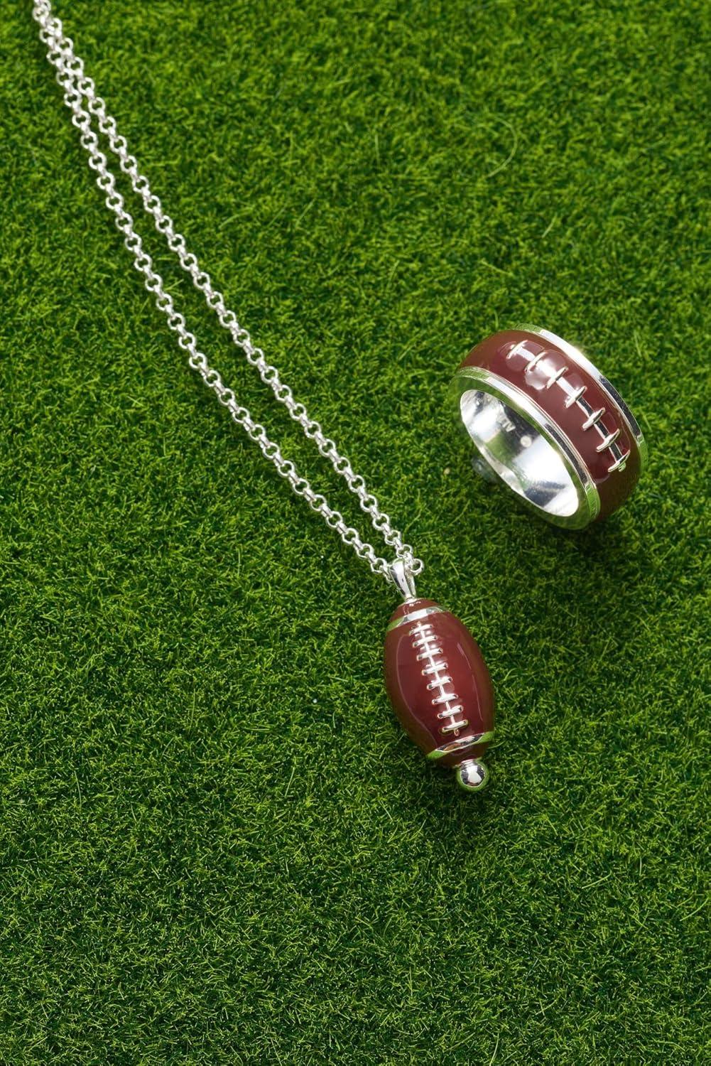imageAlex and Ani Football Fidget Ring Shiny Silver