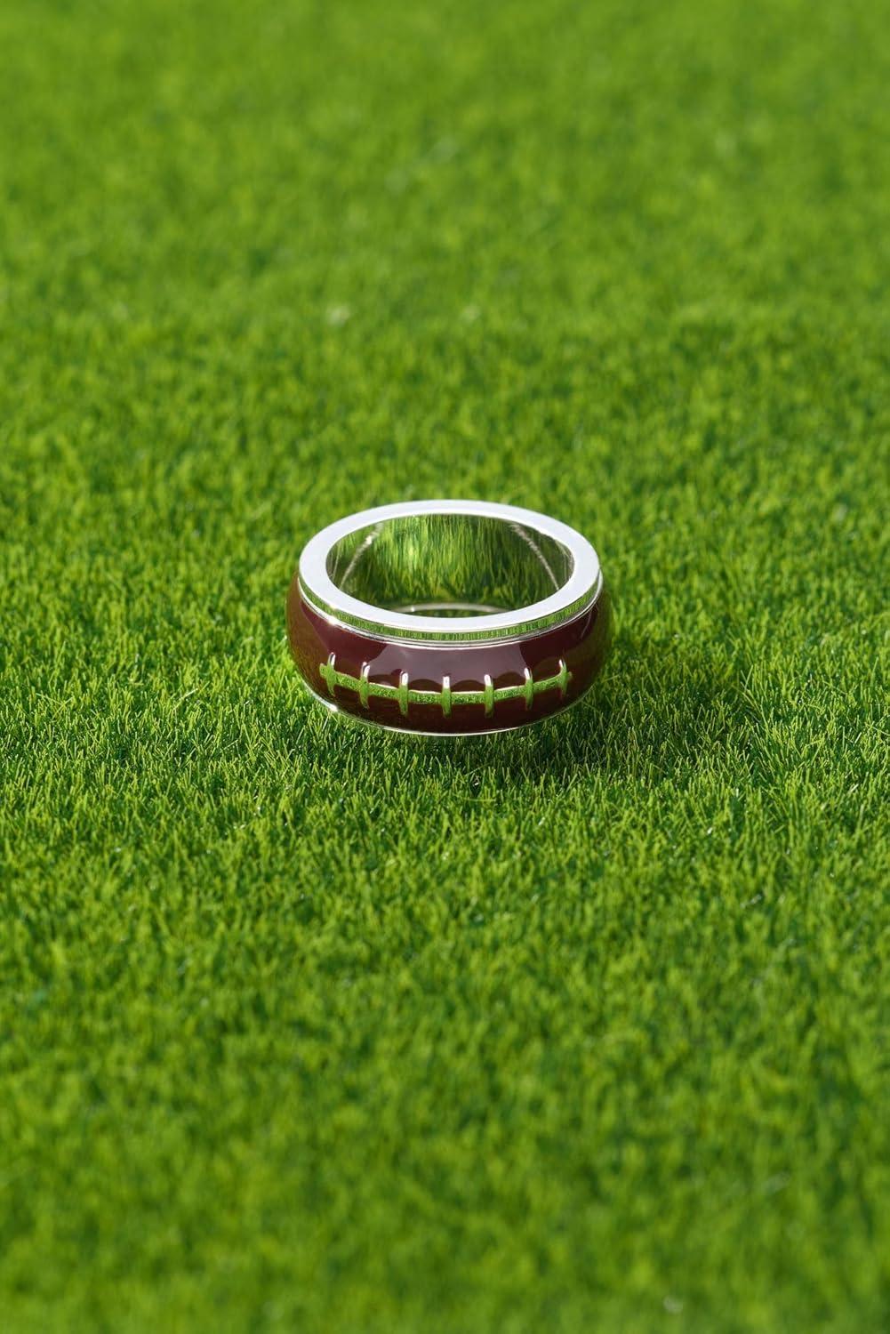 imageAlex and Ani Football Fidget Ring Shiny Silver