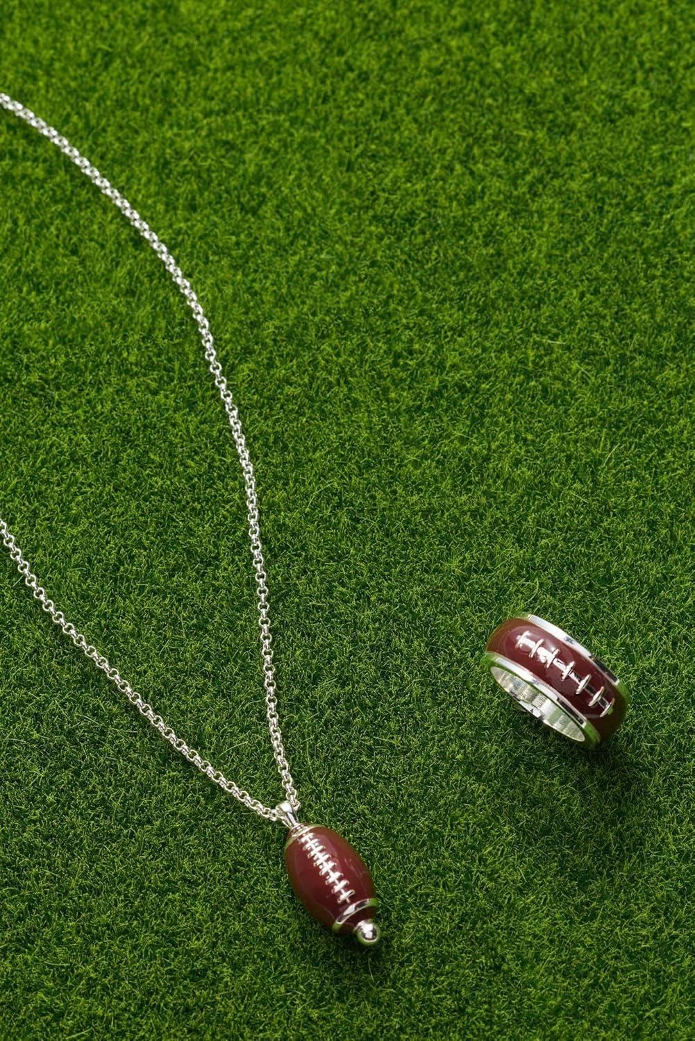 imageAlex and Ani Football Fidget Ring Shiny Silver