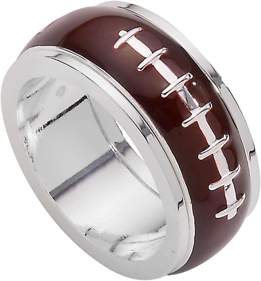 imageAlex and Ani Football Fidget Ring Shiny Silver
