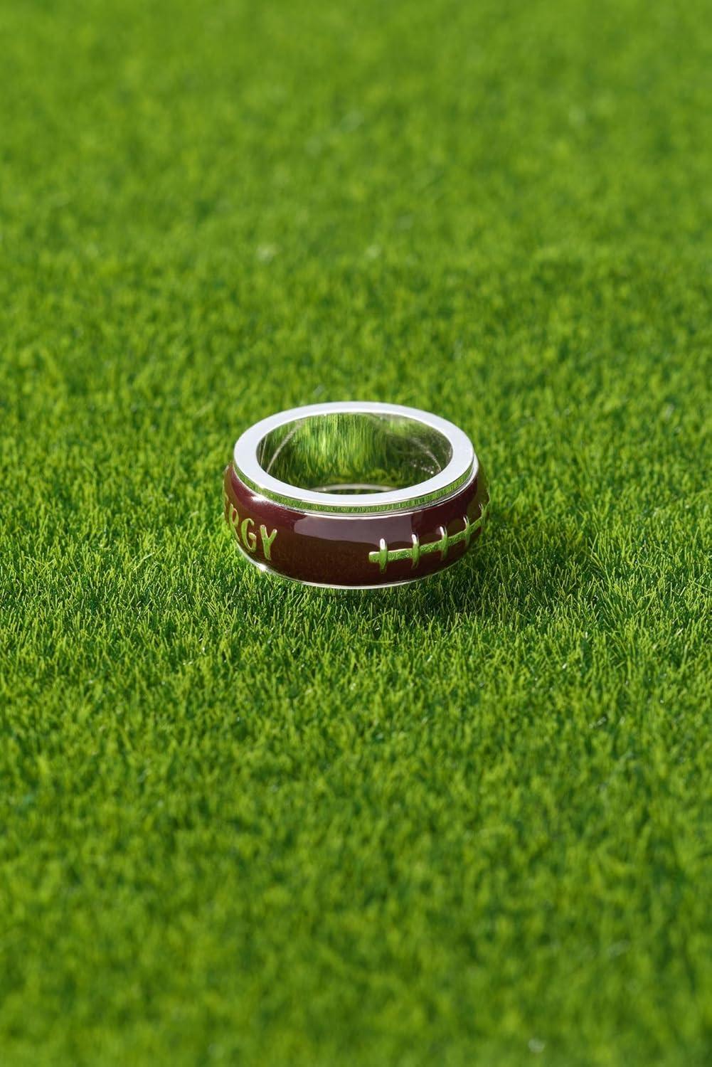 imageAlex and Ani Football Fidget Ring Shiny Silver